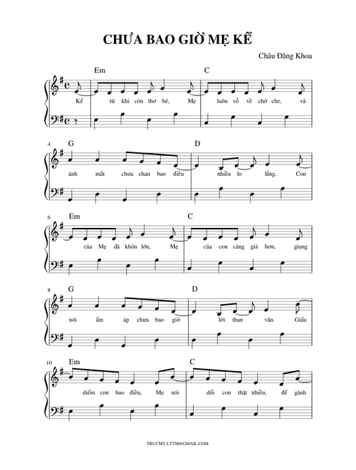 CHƯA BAO GIỜ MẸ KỂ - CHÂU ĐĂNG KHOA