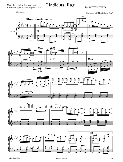 Gladiolus rag – Scott Joplin Gladiolus rag (variation) – Scott Joplin Gladiolus Rag