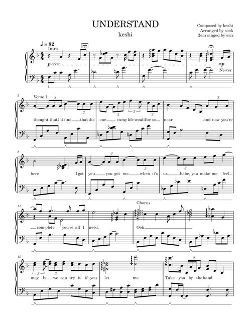 UNDERSTAND - keshi / Sook (Piano Solo Arrangement)