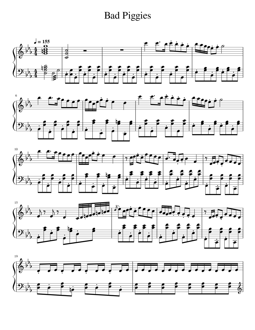 Bad Piggies Sheet music for Piano (Solo)