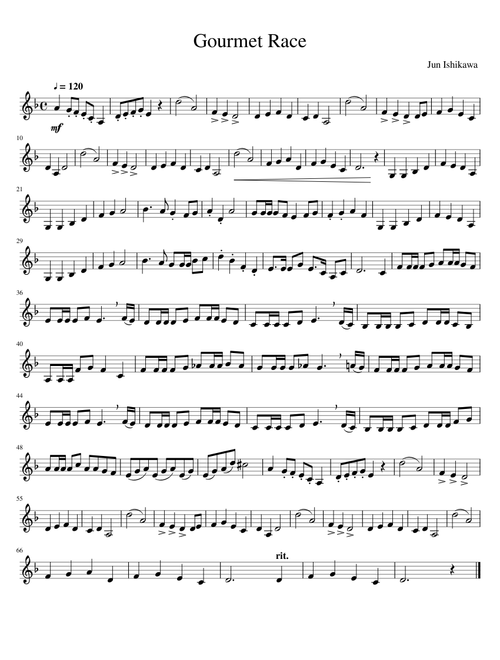 Gourmet Race for Clarinet