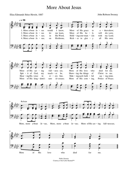 More about jesus - John R. Sweney