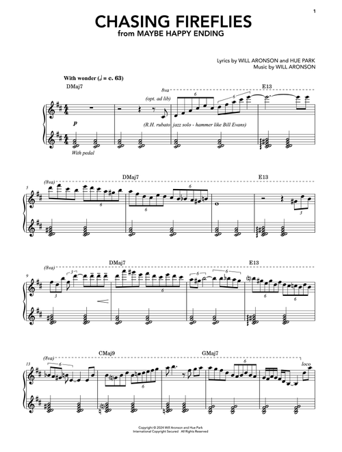 Chasing Fireflies (from Maybe Happy Ending) - Hue Park & Will Aronson, Hue Park, Will Aronson (Piano Vocal)