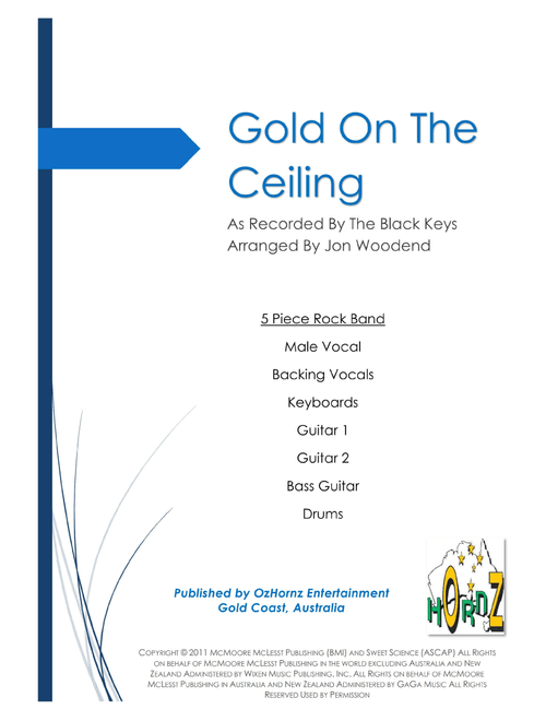 Gold On The Ceiling (Arr. Jon Woodend) - The Black Keys (Small Ensemble)