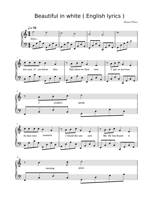 Beautiful in white – Shane Filan with vietnamese and english lyrics