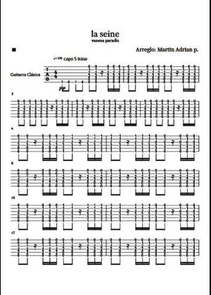 La seine – Vanessa Paradis Sheet Music for Piano, Saxophone alto