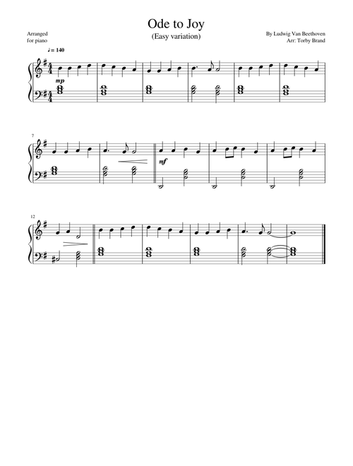 Ode to Joy (Easy variation)