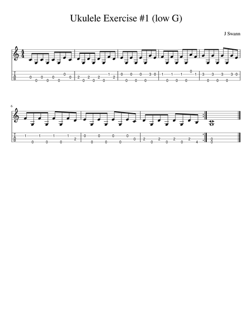 Ukulele Exercise #1 low G
