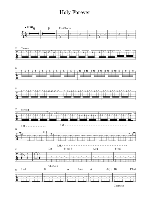 Holy Forever – Chris Tomlin Lead Guitar Tab, Key of A