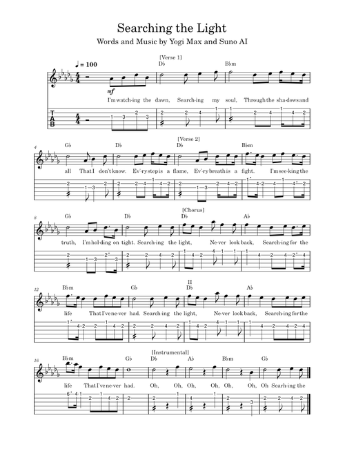 Searching the Light in Db Major
