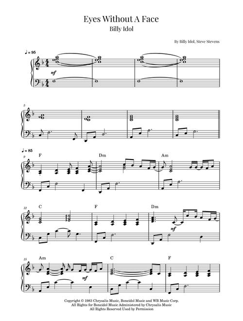 Eyes Without A Face (Arr. Roger da Luz) - Billy Idol (Piano Solo)