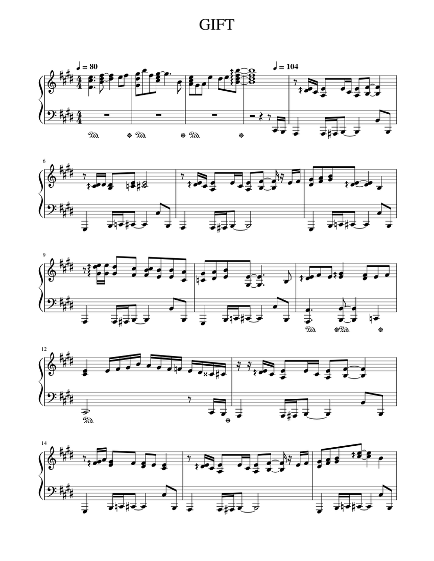 GIFT – Nissy Sheet Music for Piano (Solo) | MuseScore.com