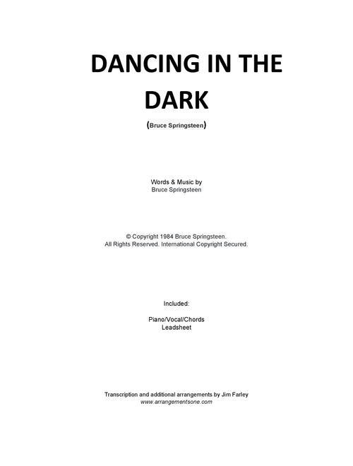 Dancing In The Dark (Arr. Jim Farley) - Bruce Springsteen (Piano-Vocal-Guitar (Piano Accompaniment))