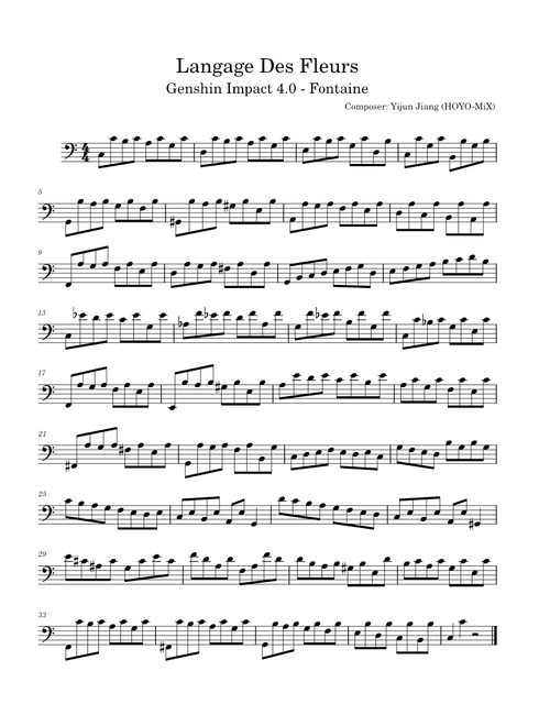 Genshin Impact Fontaine OST - Langage Des Fleurs - Viola da Gamba