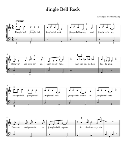 Jingle Bell Rock – Easy Piano