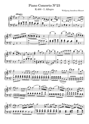 Mozart K.488 Piano Concerto #23 in A 2nd mov. Adagio for piano