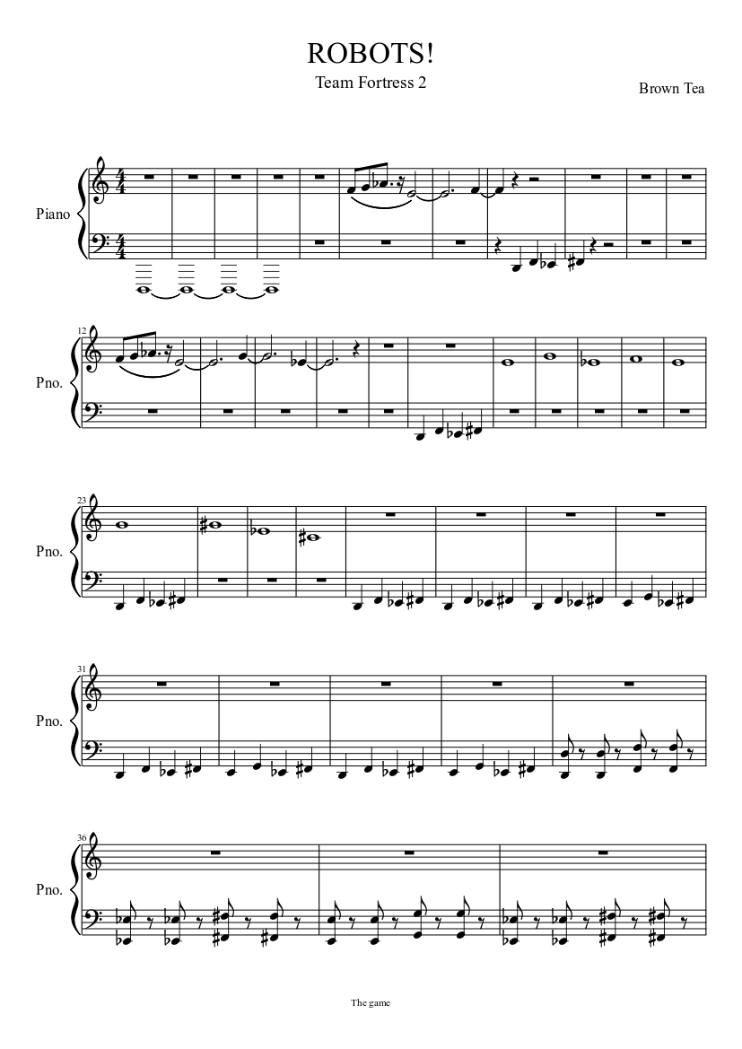ROBOTS! Sheet music for Piano (Solo) Musescore.com