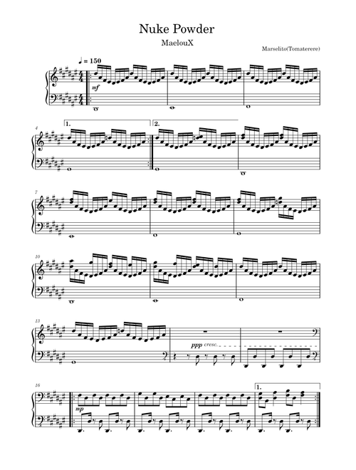 Nuke Powder (Thinking Space II) Piano arr.