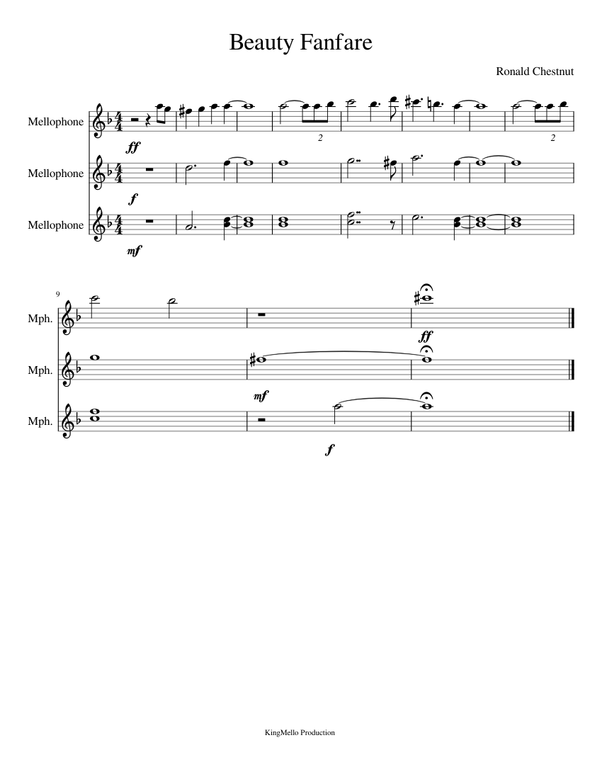 Beauty Fanfare Sheet music for Mellophone (Mixed Trio)