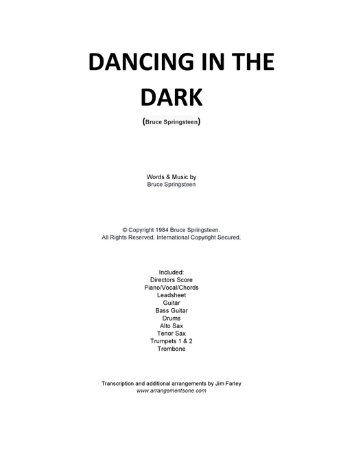Dancing In The Dark (Arr. Jim Farley) - Bruce Springsteen (Large Ensemble)