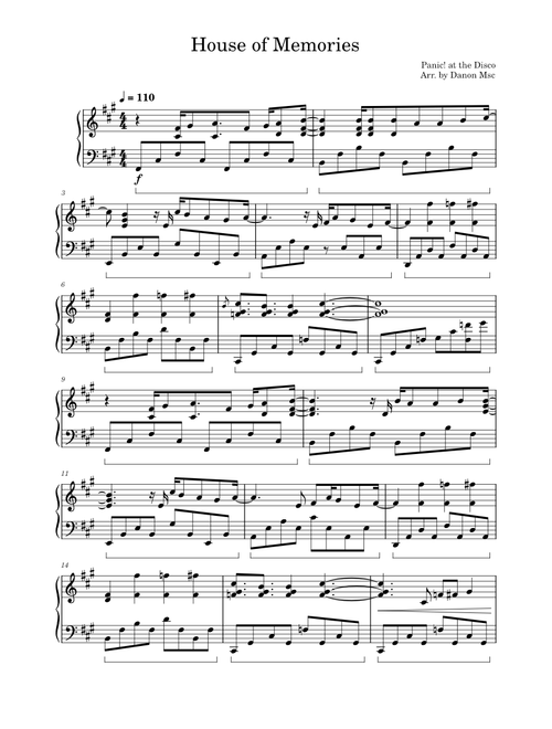 House of memories – Panic! At the Disco (Short Piano Cover)