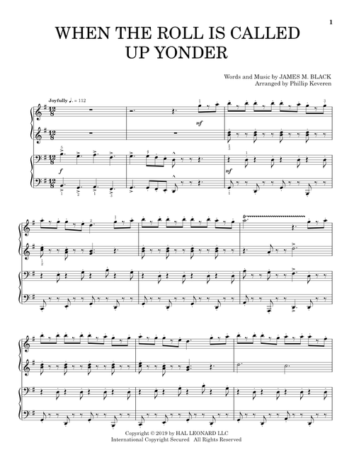 When The Roll Is Called Up Yonder (arr. Phillip Keveren) - James M Black (Piano Duet)