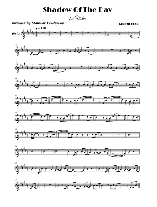 Shadow Of The Day – Linkin Park (Violin Cover by Stanislav Kovalevskiy)
