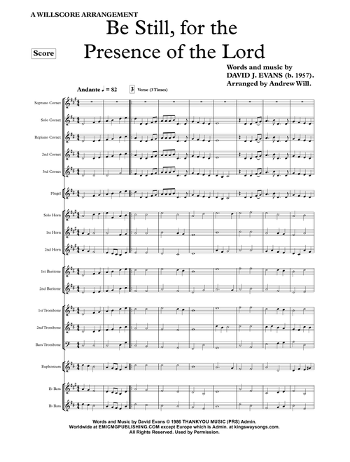 Be Still For The Presence (Arr. Andrew Will) - David Evans (Brass Band)