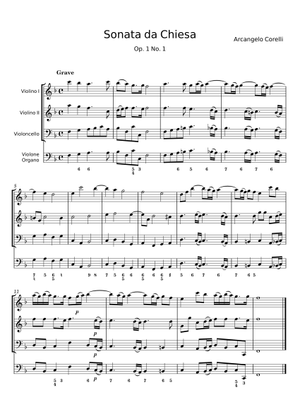 Sonata Da Chiesa op. 3, No. 7 – Arcangelo Corelli Sheet Music for
