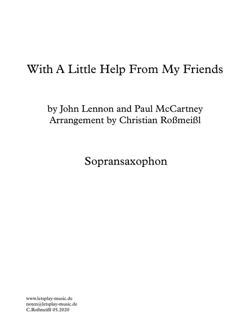 With A Little Help From My Friends (Arr. Christian Roßmeißl) - The Beatles (Woodwind Ensemble)