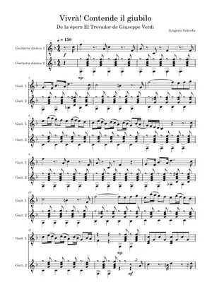 Verdi, Il Trovatore: Act 2, chorus of Gipsies Sheet Music for Verdi, Il Trovatore: Act 2, chorus of Gipsies Sheet Music for