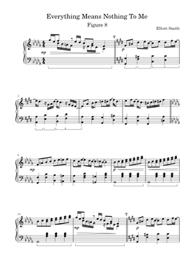 Everything Means Nothing To Me Sheet Music By Elliott Smith Piano