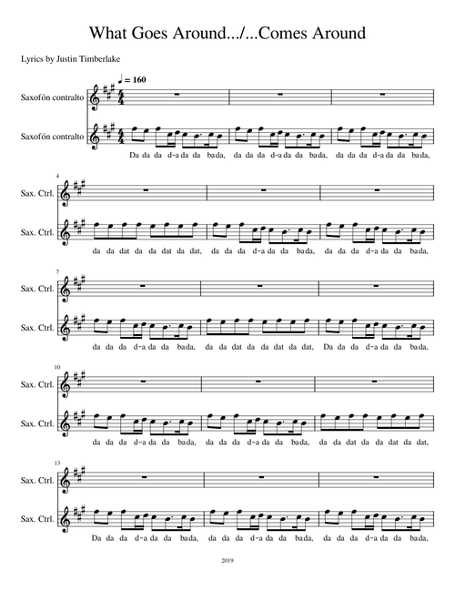 What Goes Around Comes Around by Justin Timberlake Saxo
