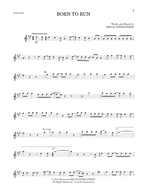 Born To Run - Bruce Springsteen (Alto Sax Solo)