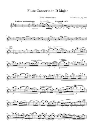 Concerto for Flute, Op. 283 - C. Reinecke Sheet Music for Piano