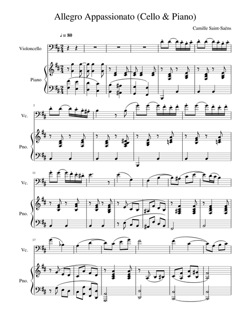 Allegro Appassionato (Cello & Piano) Saint-Saëns