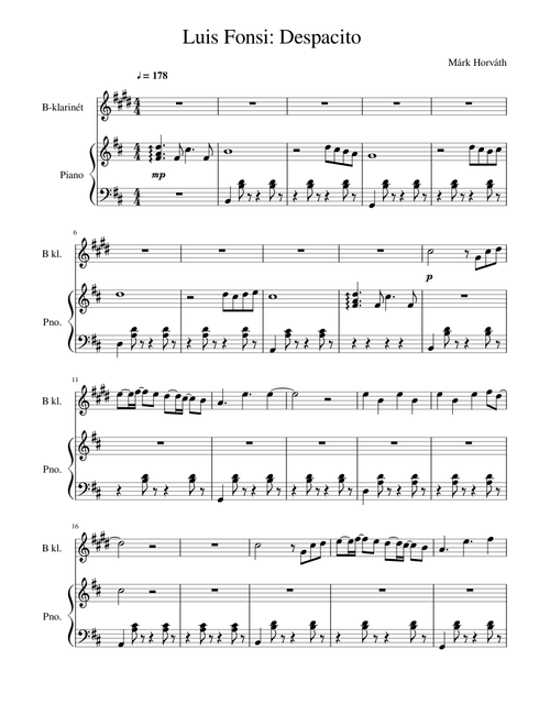 Luis Fonsi: Despacito (B-Clarinet & Piano)