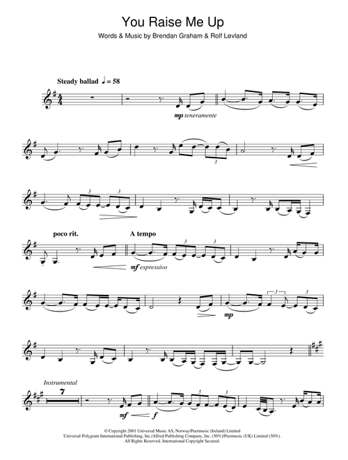 You Raise Me Up - Westlife (Clarinet Solo)