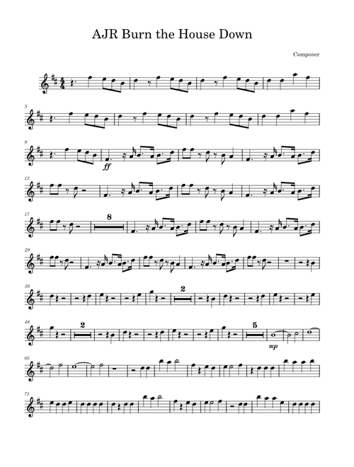 AJR Burn the House Down - Trumpet/Cornet Fusion