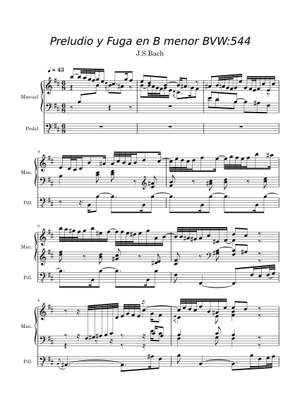 J. S. Bach: Prelude and Fugue in B minor, BWV 544 Sheet Music for