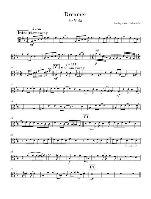 Dreamer – Laufey (viola sheet music)