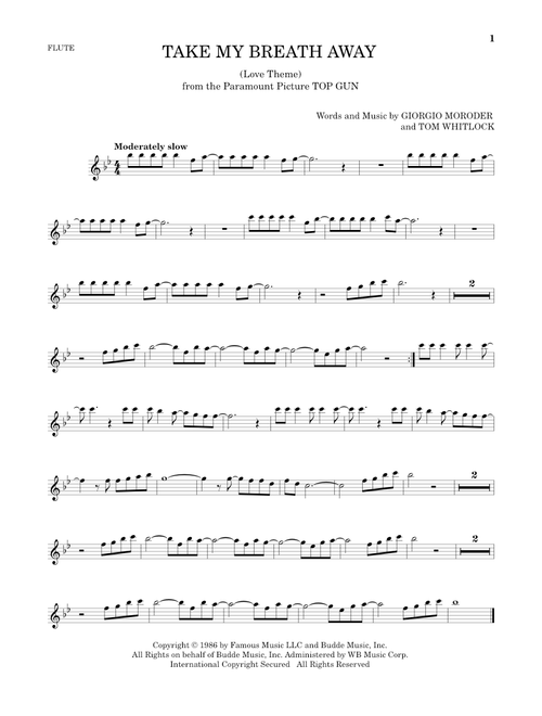 Take My Breath Away (Love Theme) - Berlin, Jessica Simpson (Flute Solo)