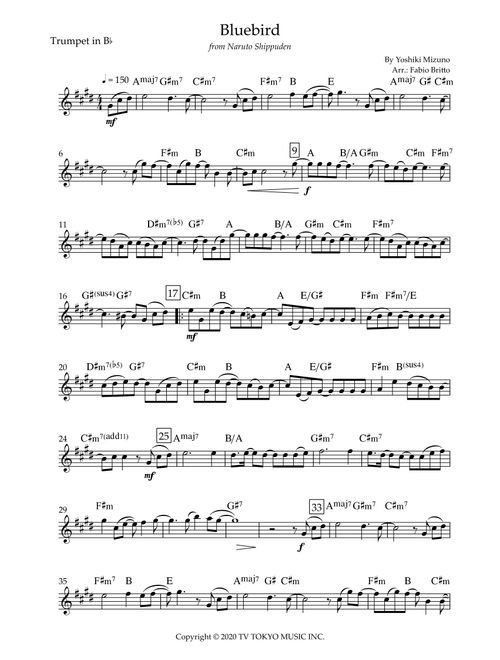 Ikimono Gakari's Blue Bird (Arr. Fabio Britto) - Yoshiki Mizuno (Trumpet Solo)