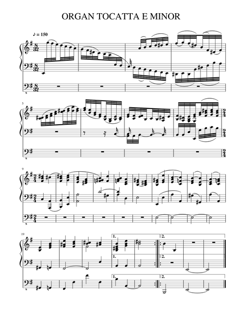 ORGAN TOCATTA E MINOR