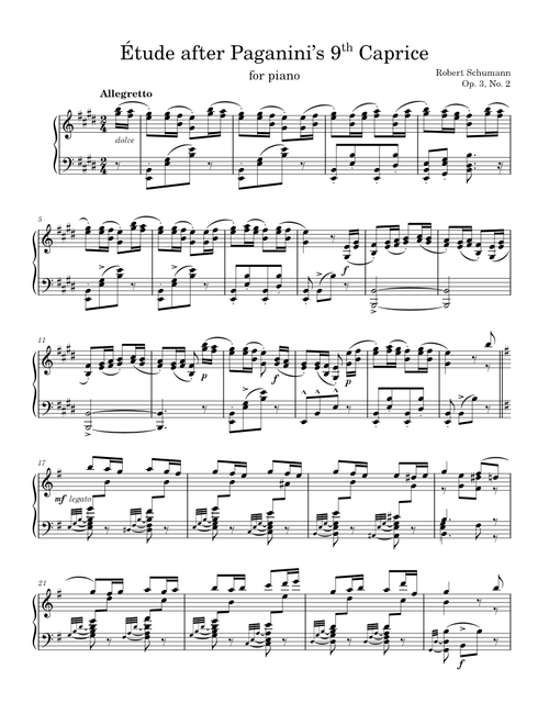 Étude after Paganini's 9th Caprice - R. Schumann, Op. 3, No. 2