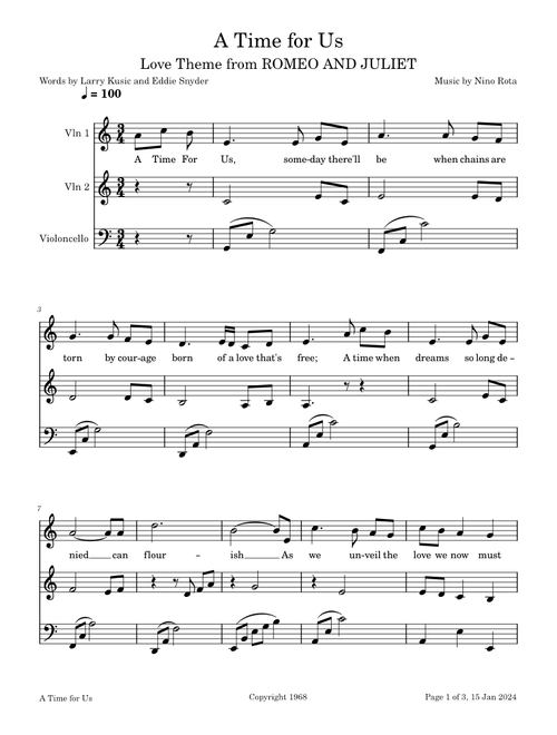 A Time For Us (Love Theme) – Nino Rota