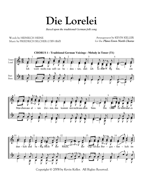 Die Lorelei (Arr. Kevin Keller) - Heinrich Heine, Friedrich Silcher (Choral, SSAA)