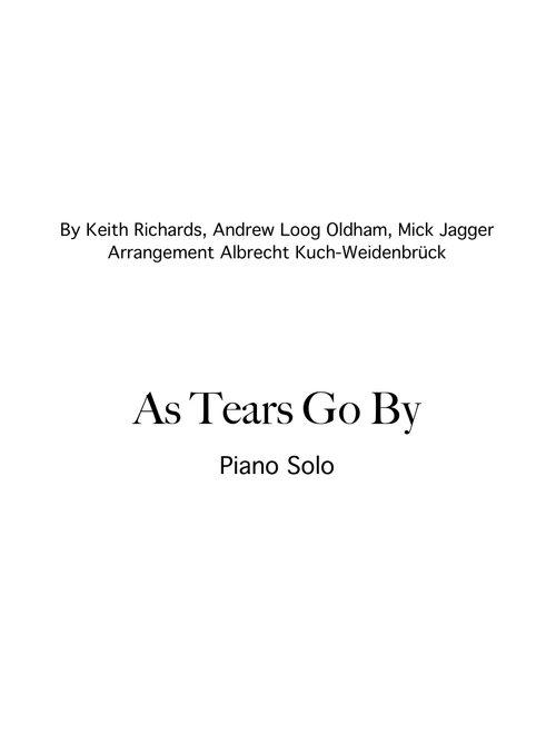As Tears Go By (Arr. Albrecht Kuch-Weidenbrück) - The Rolling Stones (Piano Solo)