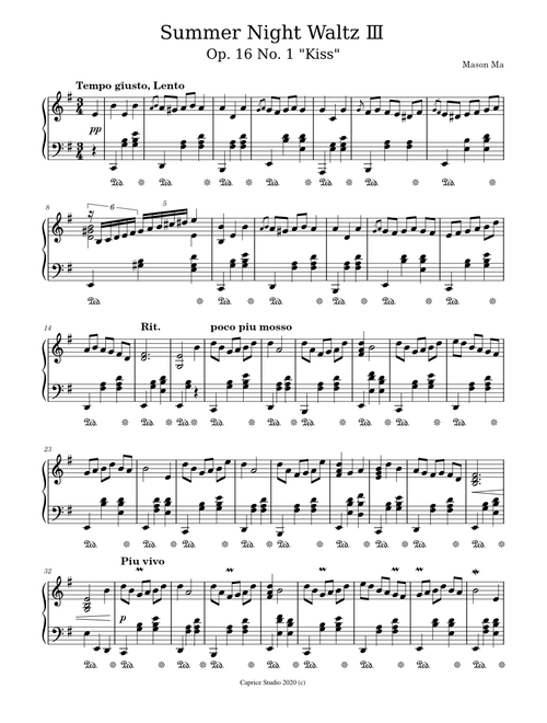 Waltz No. 9 in E minor “Summer Night Waltz III ” / Dritter Sommernacht-Walzer