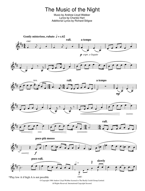 The Music Of The Night (from The Phantom Of The Opera) - Andrew Lloyd Webber (Trumpet Solo)